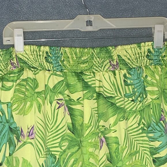 Womens Wide Leg Pants 2X Tropical Palm Print Boho Resort Vacation Beach Festival - Picture 11 of 11